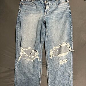 Distressed Blue Jeans